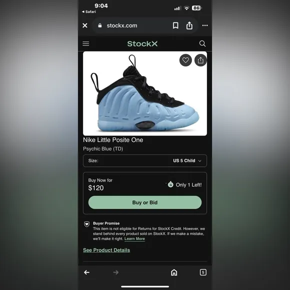 Nike Little Posite One Kids' Shoes Black/Blue NOT EVEN ON STORE SHELVES YET NWT