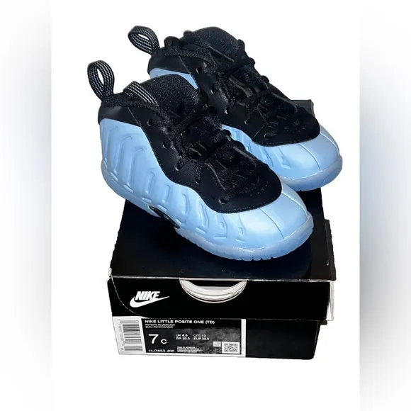Nike Little Posite One Kids' Shoes Black/Blue NOT EVEN ON STORE SHELVES YET NWT