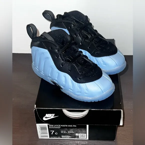 Nike Little Posite One Kids' Shoes Black/Blue NOT EVEN ON STORE SHELVES YET NWT