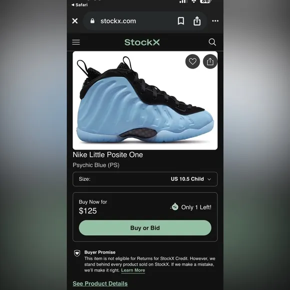 Nike Little Posite One Kids' Shoes Blue/Blk NOT ON STORE SHELVES YET NWT 10 c