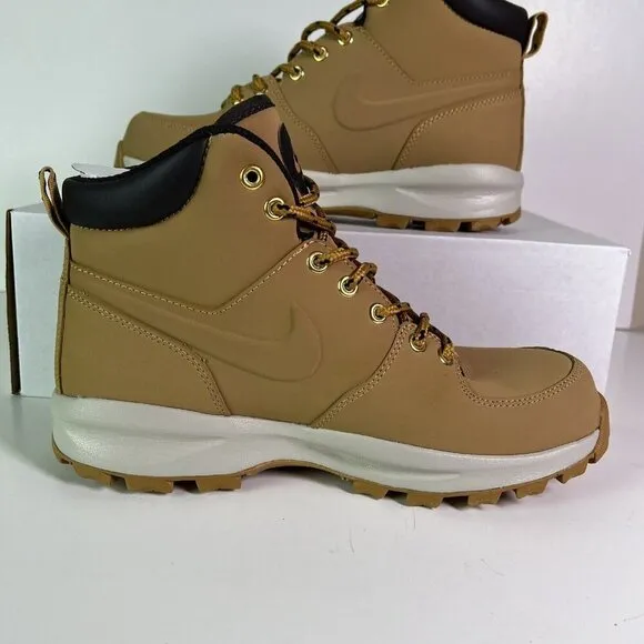 Nike Manoa Leather Boots Men's Size 8 Water Resistant Wheat Tan 454350-700