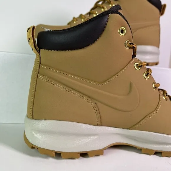 Nike Manoa Leather Boots Men's Size 8 Water Resistant Wheat Tan 454350-700