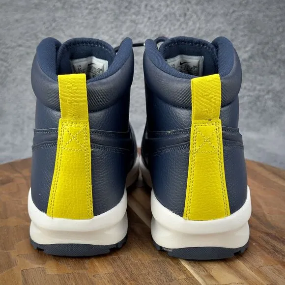 Nike Manoa LTR Boots BQ5372-401 Navy/White/Yellow Big Kid Size 6Y or Women's 7.5