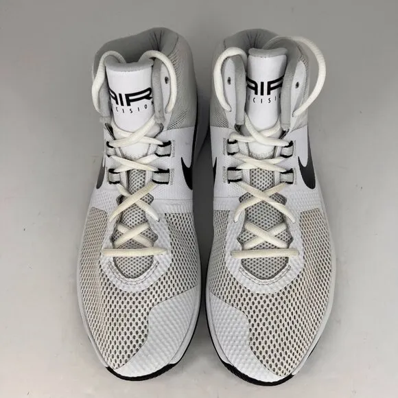 Nike Mens 898455-100 White Air Precision Mid Lace Up  Size 7 Basketball Shoes