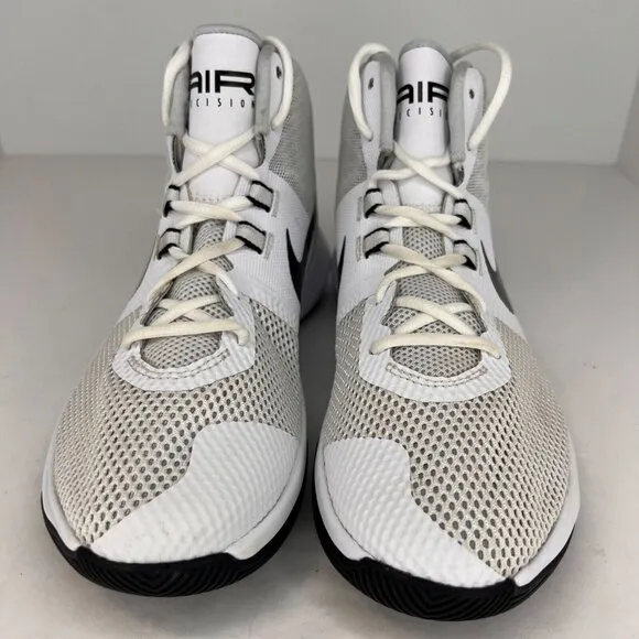 Nike Mens 898455-100 White Air Precision Mid Lace Up  Size 7 Basketball Shoes