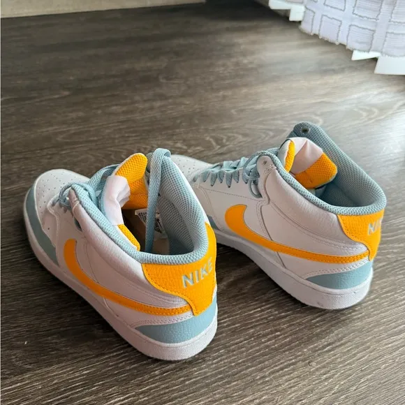 Nike Men's White and Yellow High-Top Sneakers