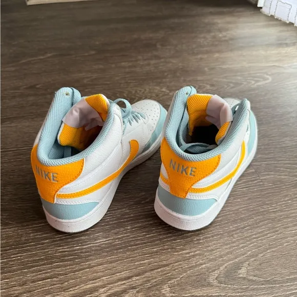 Nike Men's White and Yellow High-Top Sneakers