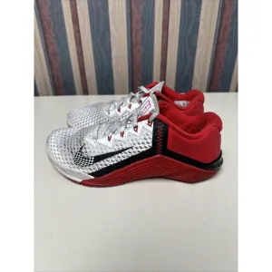 Nike Metcon 6 Mens Size 6 Running Shoes Red White Mesh Sneakers  CK9388-196