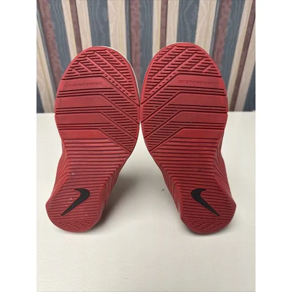 Nike Metcon 6 Mens Size 6 Running Shoes Red White Mesh Sneakers  CK9388-196