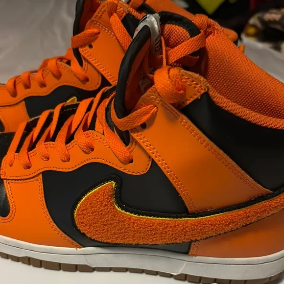 Nike Orange and Black High-Top Sneakers