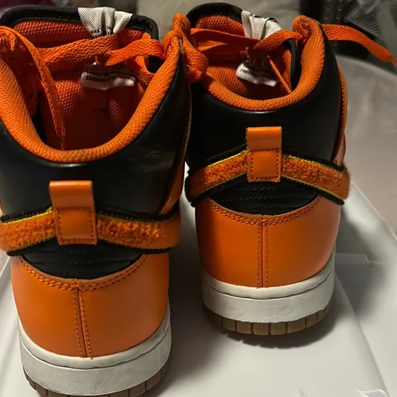 Nike Orange and Black High-Top Sneakers