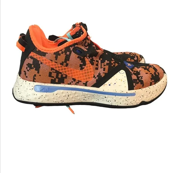 Nike PG4 Digi Camo Paul George Mesh Basketball Shoes Men's Size 7.5 #CD5079-200