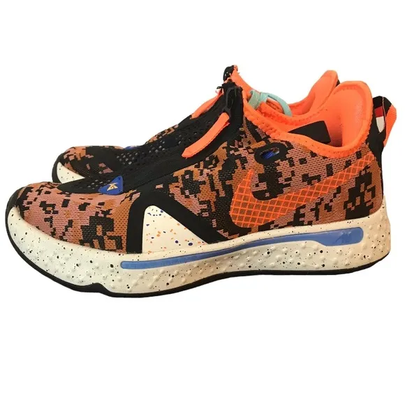 Nike PG4 Digi Camo Paul George Mesh Basketball Shoes Men's Size 7.5 #CD5079-200
