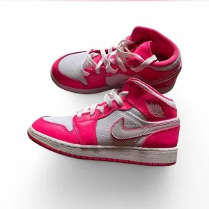 Nike Pink and White High-Top Sneakers