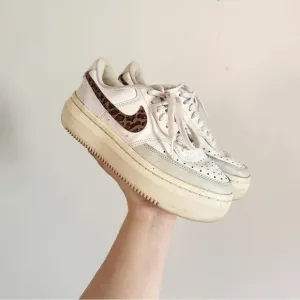 Nike Platform Leopard Print Court Vision Alta Leather Sneakers