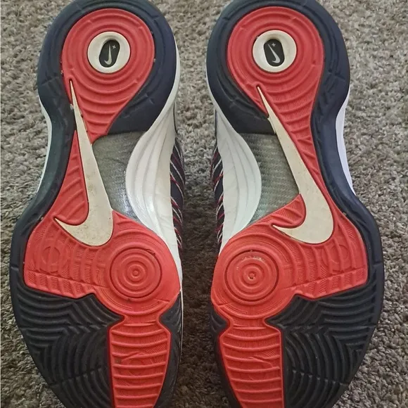 Nike Red and Blue High-Top Sneakers
