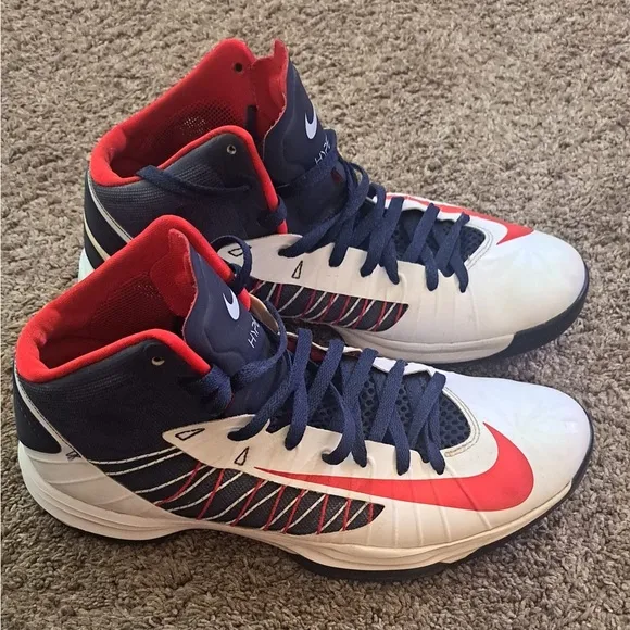 Nike Red and Blue High-Top Sneakers