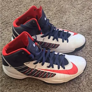 Nike Red and Blue High-Top Sneakers