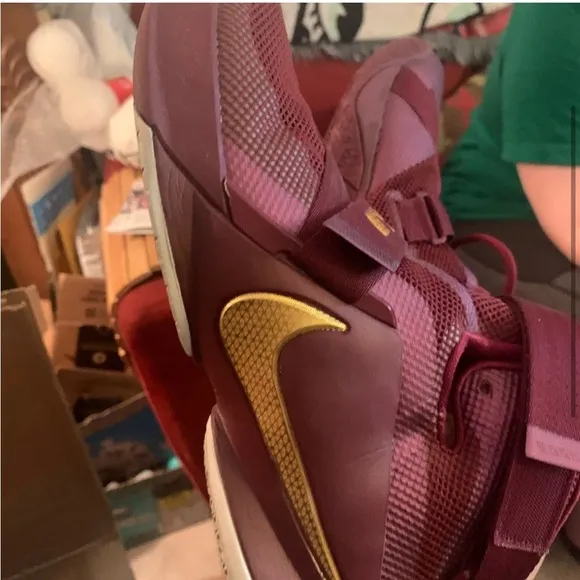 Nike Red and Gold High-Top Sneakers lebron