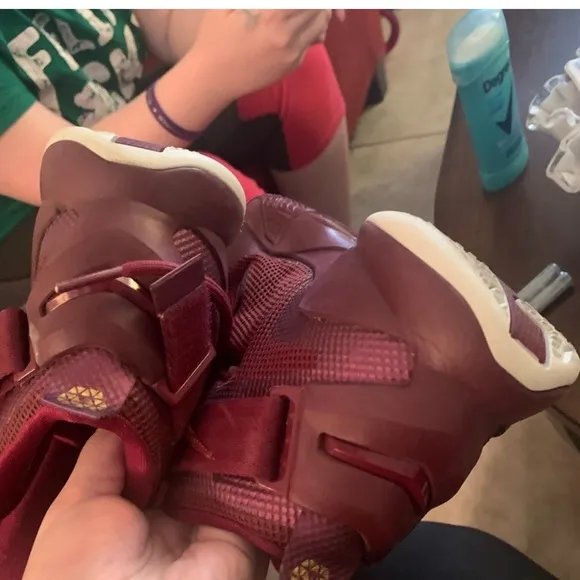 Nike Red and Gold High-Top Sneakers lebron