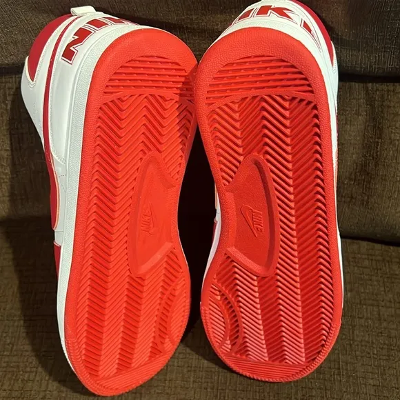 Nike Red and White High-Top Sneakers