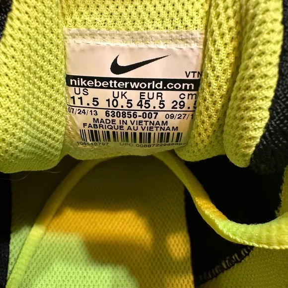 Nike Running Shoes Free Trainer 3.0 V4  Athletic Black Yellow Mens 11.5