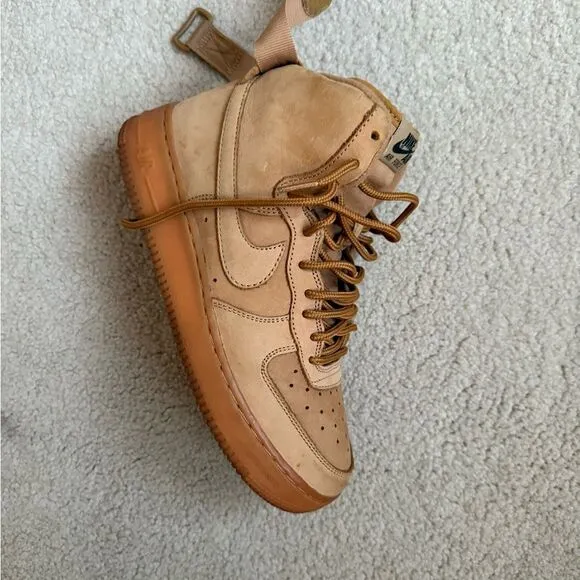 Nike Tan High-Top Sneakers Suede