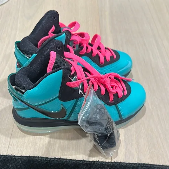 Nike Teal and Pink High-Top Sneakers