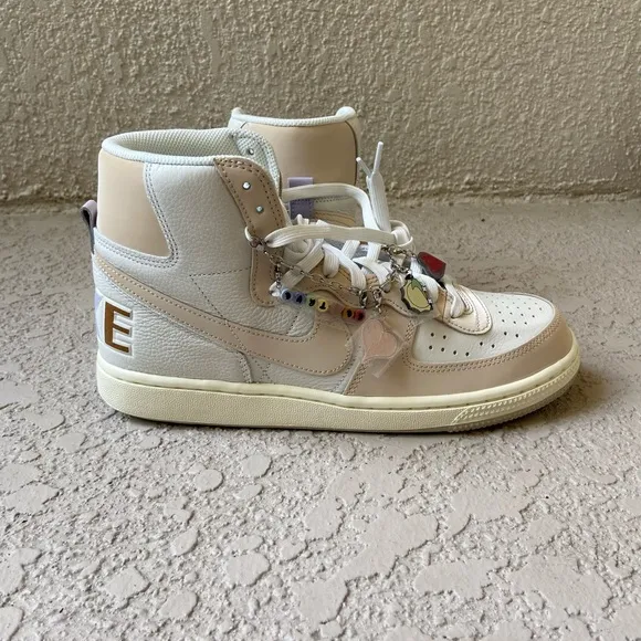 Nike White and Cream High-Top Sneakers