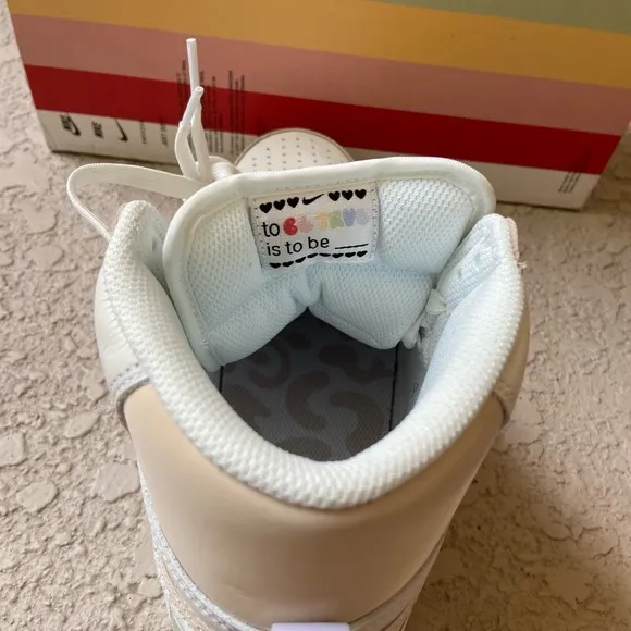 Nike White and Cream High-Top Sneakers