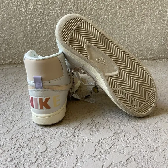 Nike White and Cream High-Top Sneakers