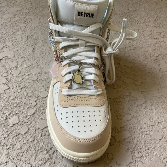 Nike White and Cream High-Top Sneakers