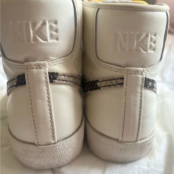 Nike White and Gray High-Top Sneakers