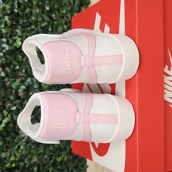 Nike White and Pink Blazer High-Top Sneakers