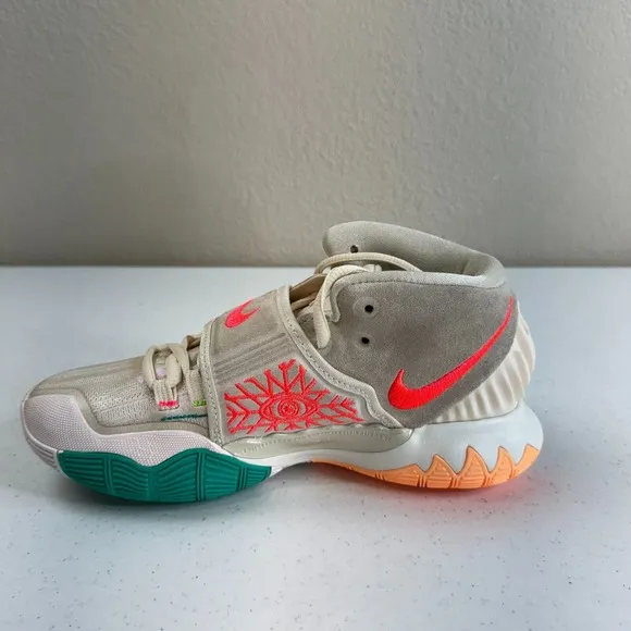 Nike Women's Kyrie 6 N7 Light Cream Flash Crimson Sail Sneaker Shoes Size 4