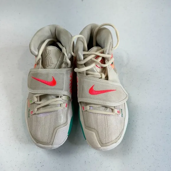 Nike Women's Kyrie 6 N7 Light Cream Flash Crimson Sail Sneaker Shoes Size 4