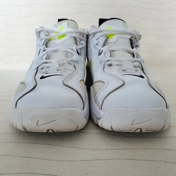 Nike Youth Air Barrage Low White BLK Volt Yellow Sneakers Shoes CK4355-103 Sz 6Y