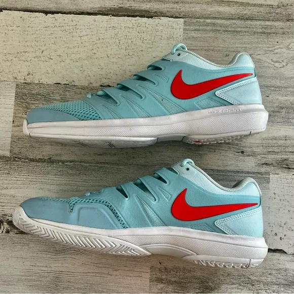 Nike Zoom Prestige Court Shoes Women’s Size 11 Color-Blue/Red Swoosh