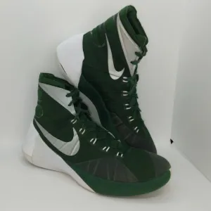 Nike Hyperdunk Men's Pre-owned Green/Silver High Top Sneakers - sz. 9