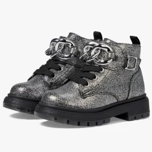 Nina Girl's Weslyn Black Glitter booties