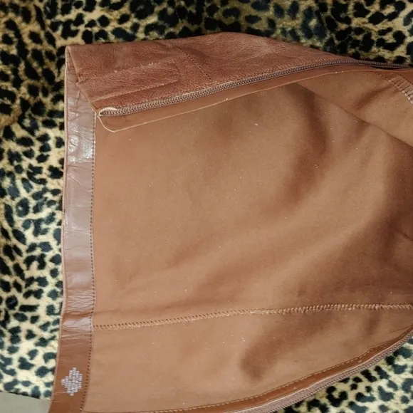 NINE WEST GENUINE BROWN LEATHER KNEE HIGH RIDING BOOTS SIZE 12