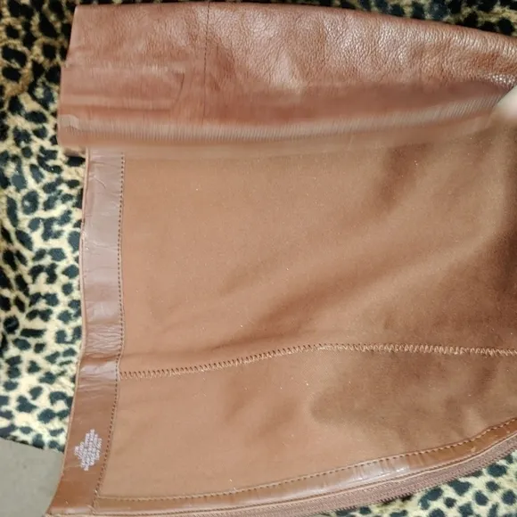 NINE WEST GENUINE BROWN LEATHER KNEE HIGH RIDING BOOTS SIZE 12