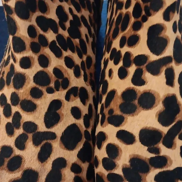 Nine West Leopard Leather Booties Size 9
