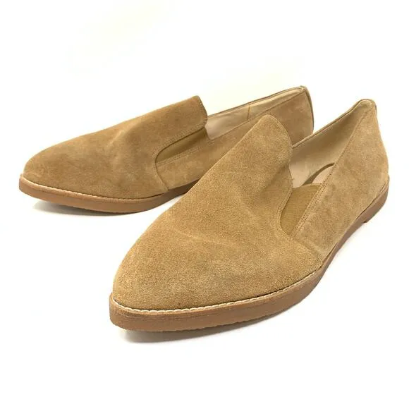 Nine West Women's Size 11 Suede Pointed Toe Loafers Tan Slip On