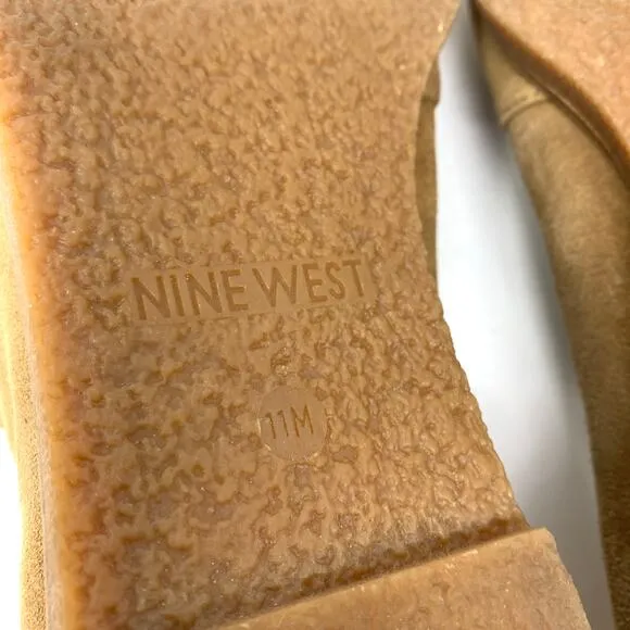 Nine West Women's Size 11 Suede Pointed Toe Loafers Tan Slip On