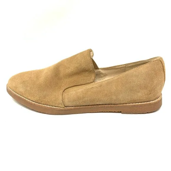 Nine West Women's Size 11 Suede Pointed Toe Loafers Tan Slip On