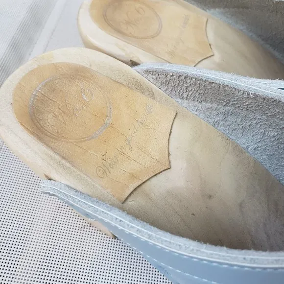 No.6 Old School Clog on High Heel in Light Blue