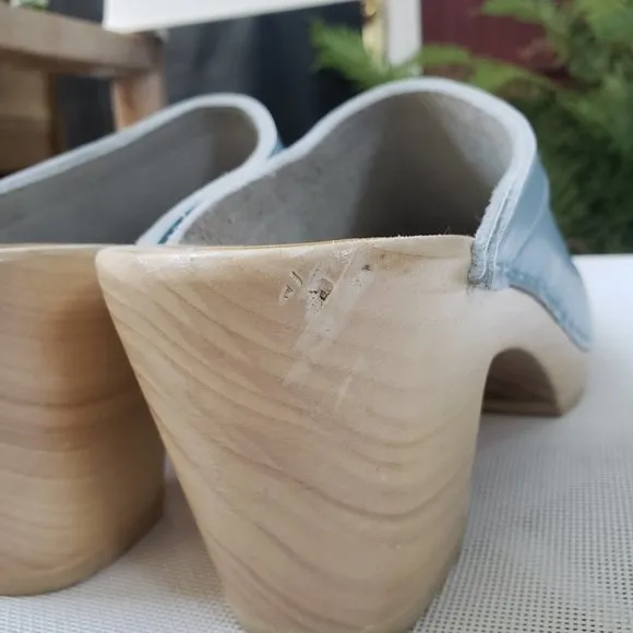 No.6 Old School Clog on High Heel in Light Blue