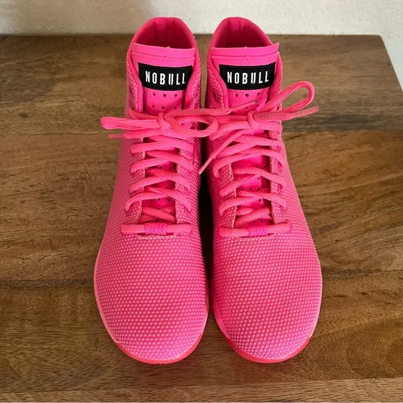 NoBull High Top Neon Pink Trainers Size 7.5