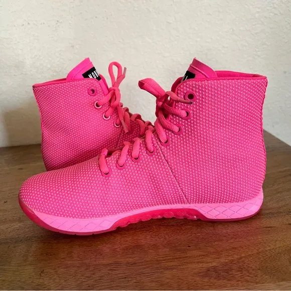 NoBull High Top Neon Pink Trainers Size 7.5
